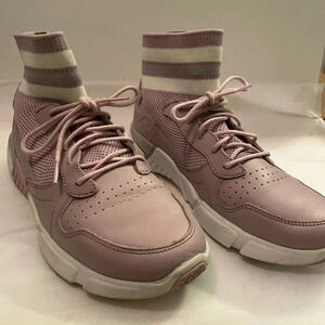 Mark Nason Block Varsity Retro style mid top slip on sneakers.